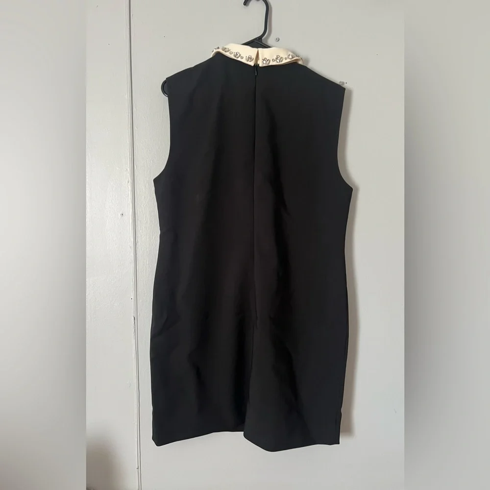NEW J. Crew Black Mini Dress with White Collar